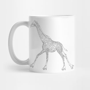 Giraffe on rollerblades lines Mug